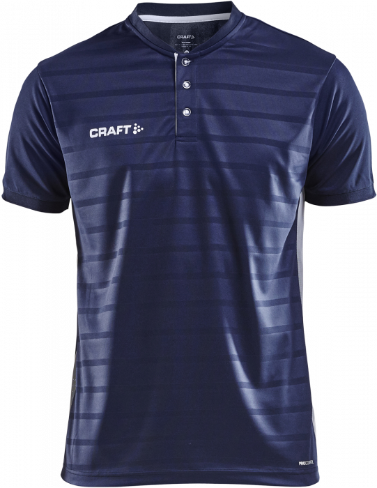 Craft - Pro Control Button Jersey - Blu navy & bianco