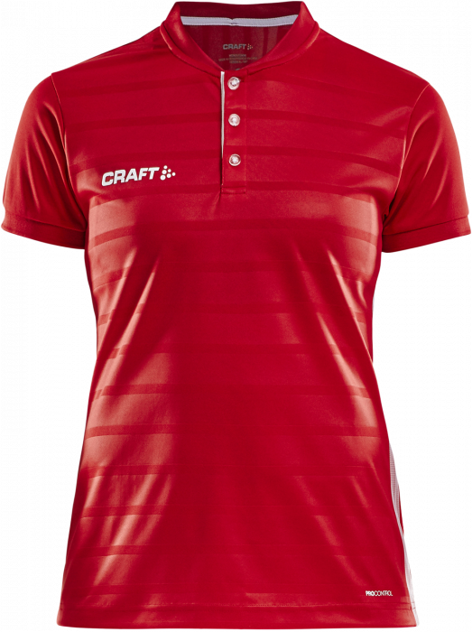 Craft - Pro Control Button Jersey Dame - Rød & hvid