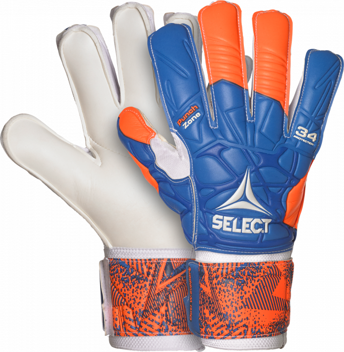 Select - 34 Protection Goalkeeper Gloves - Blu & orange